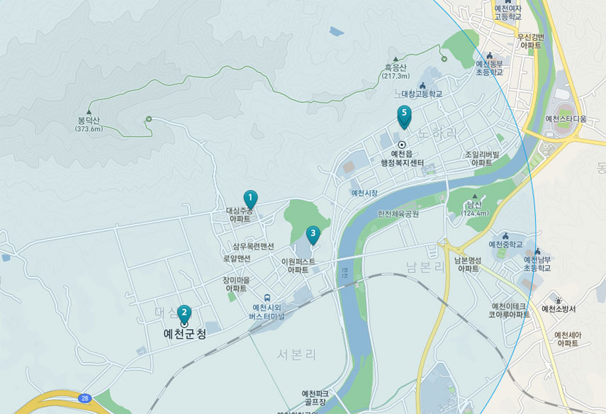 예천군 자동심장충격기 위치를 나타내는 사진