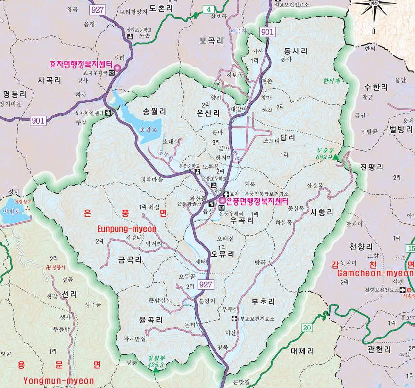 은풍면 지도
