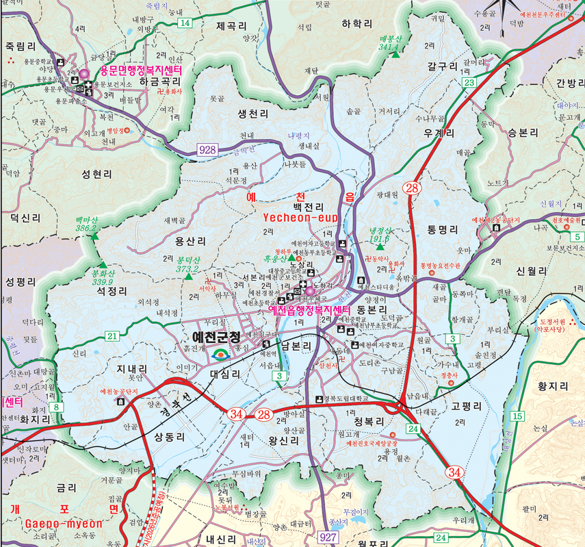 예천읍 지도