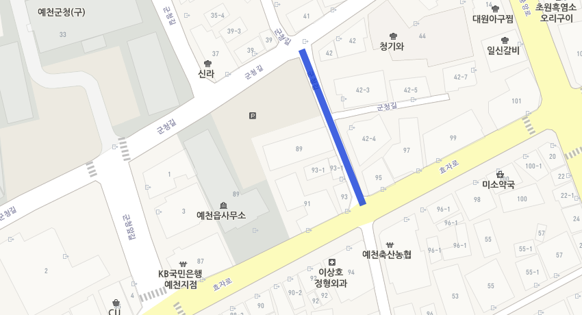불법주정차 단속구간 위치도(남부초등학교) 지도
