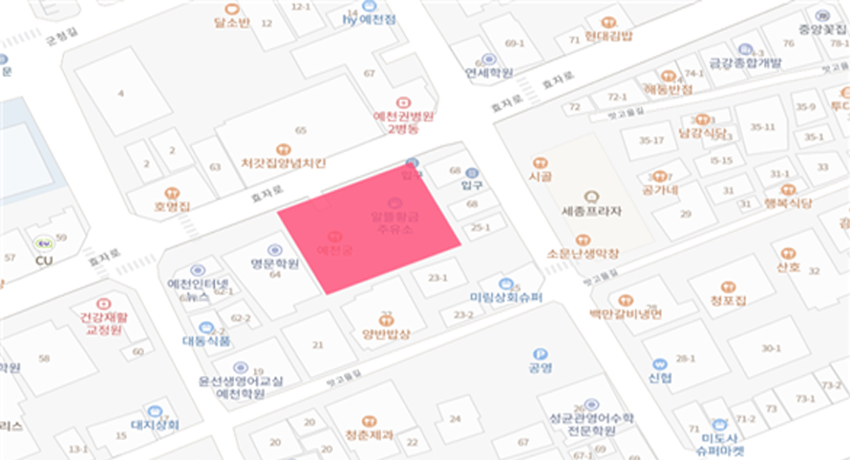 효자로 제2주차장 남본리 233-2 지도