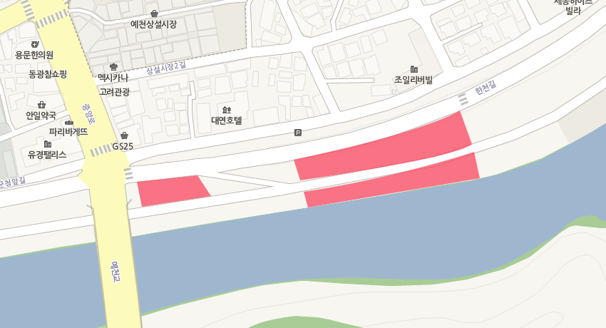 한천주차장 예천교상지도