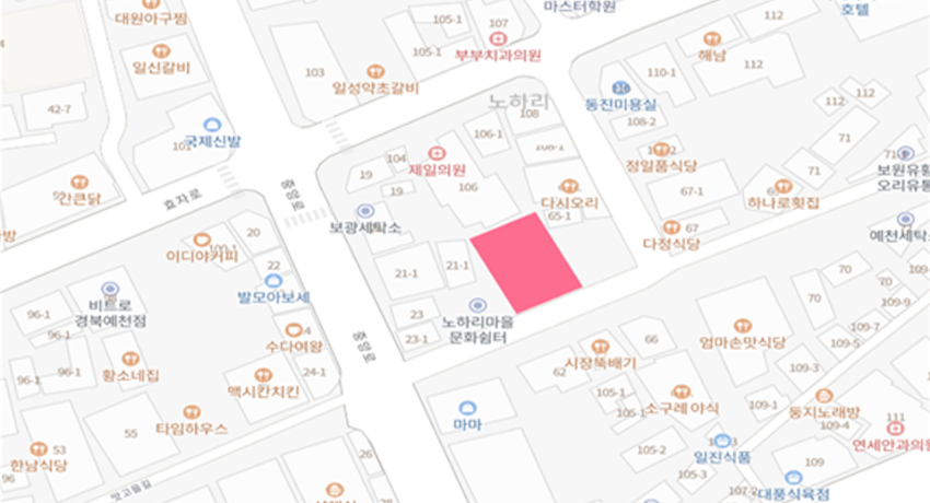 중앙시장주차장 노하리 67-18 지도