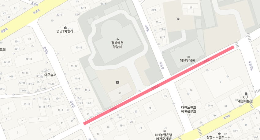 군청길 서본리(구군청~경찰서)지도