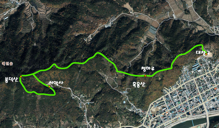 봉덕산 등산로 지도