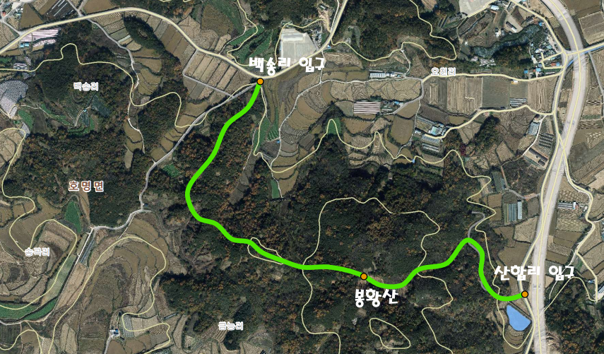 봉황산 등산로 지도
