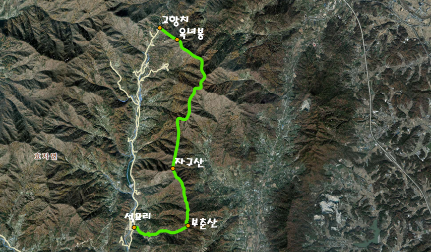 자구지맥등산로 지도