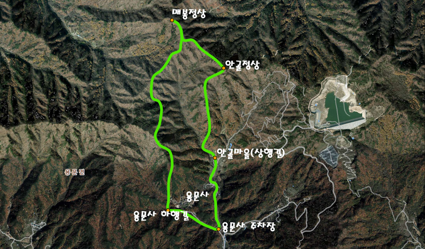 매봉산 등산로 지도