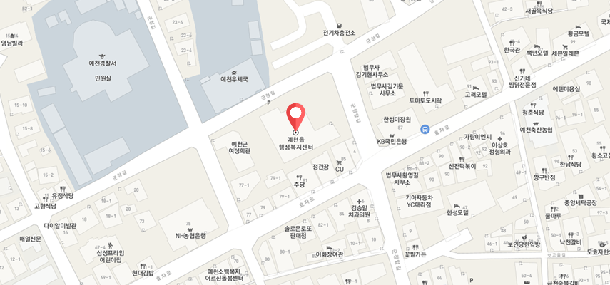 (36822) 경북 예천군 예천읍 효자로 89(노하리 72)를 표시한 지도