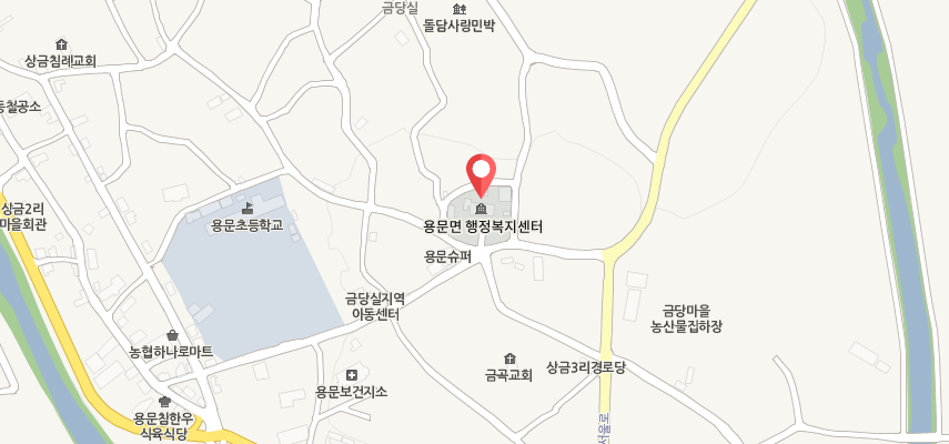  경북 예천군 용문면 금당실길 54(상금곡리 437)를 표시한 지도