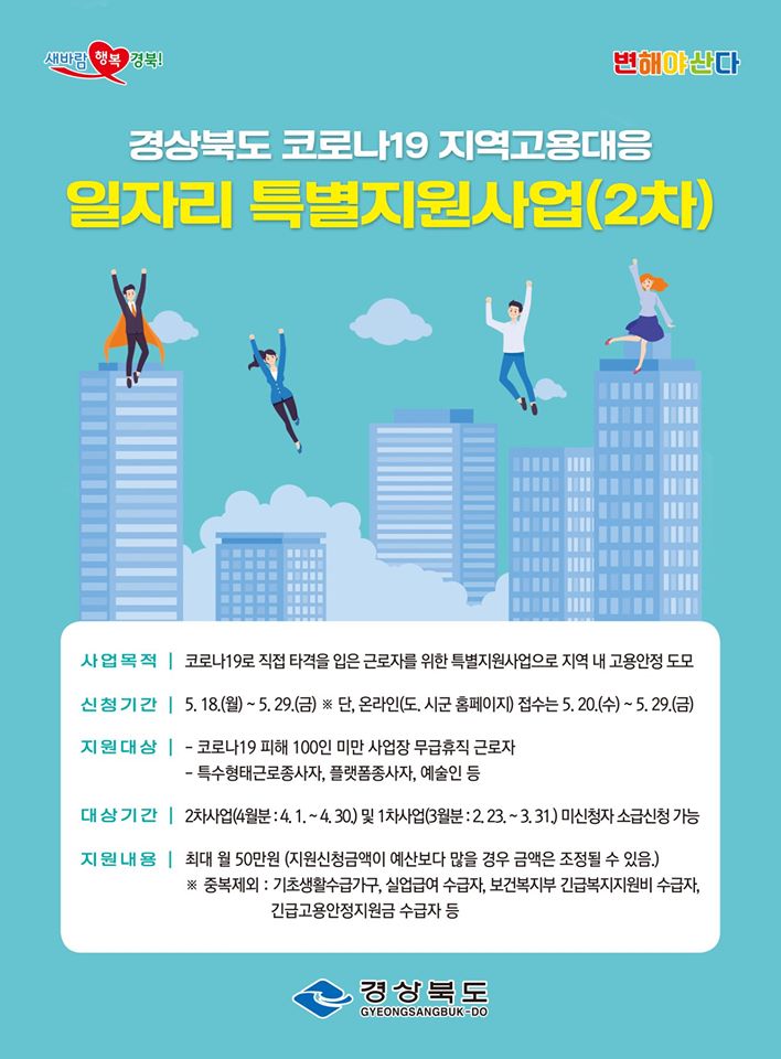 1.경상북도 코로나19 지역고용대응 일자리 특별지원사업(2차)