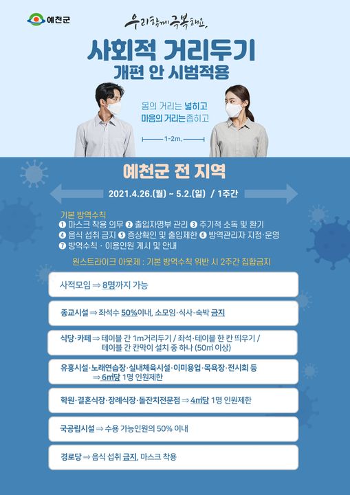 1.우리 함께 극복해요! 오늘부터 사회적 거리두기 개편 안 시범적용됩니다